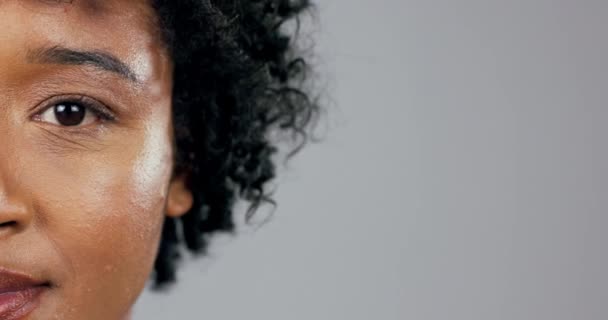 Visão Olho Retrato Mulher Com Maquete Para Lentes Contato Óculos — Vídeo de Stock