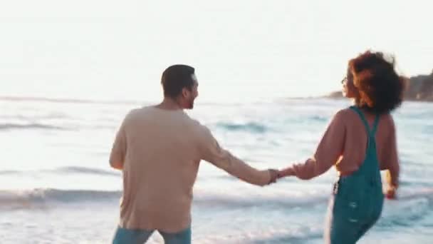 Plage Danse Couple Avec Amour Vacances Aventure Avec Mariage Relation — Video