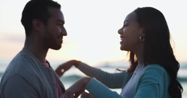 Câlin Coucher Soleil Silhouette Couple Plage Pour Détendre Vacances Été — Video