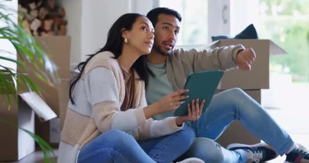 Çift Işaret Tablet Yeni Zemin Planlama Ile Birlikte Düşünme Fikir — Stok video