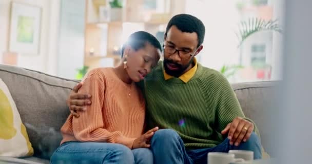 Black People Hug Communication Empathy Love Comfort Couple Talk Care — Stock Video