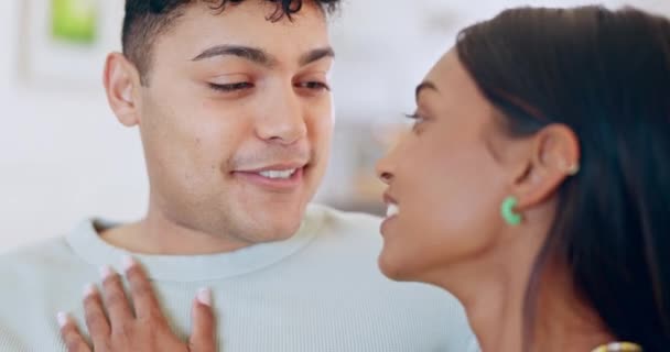 Amar Sonreír Relajarse Con Cara Pareja Para Feliz Romance Apoyo — Vídeos de Stock