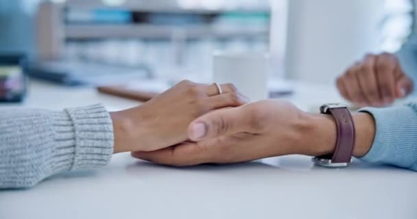 Mãos Empresários Apoio Encontro Trabalho Equipe Conforto Com Solidariedade Compaixão — Vídeo de Stock