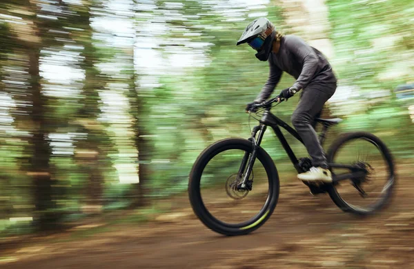 Bosques Bicicleta Homem Viajam Borram Treinam Livre Floresta Para Corpo — Fotografia de Stock