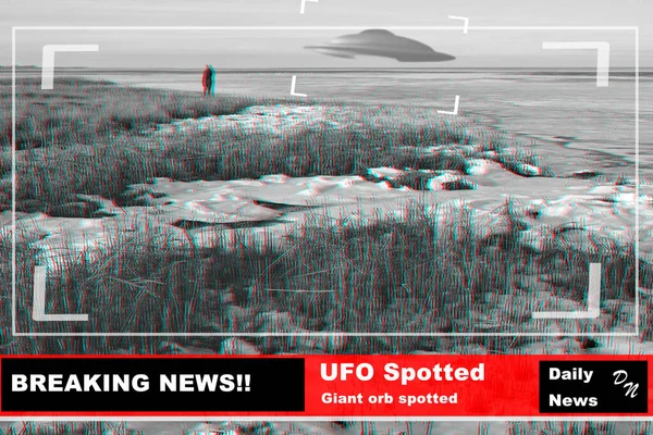 Ufo Statek Kosmiczny Obcy Przyrodzie Lub Ziemi Przełomowych Wiadomości Lub — Zdjęcie stockowe