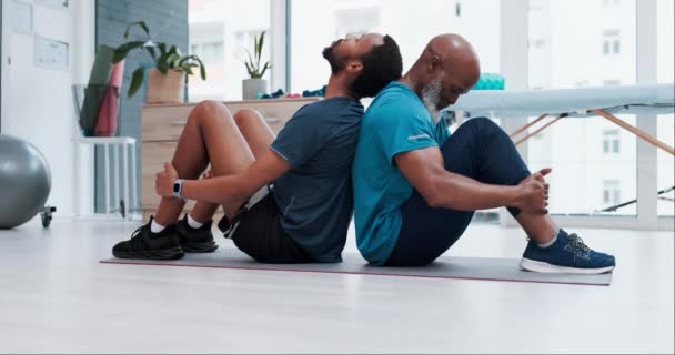 Fitness Exercício Pescoço Personal Trainer Treino Cura Com Homem Negro — Vídeo de Stock
