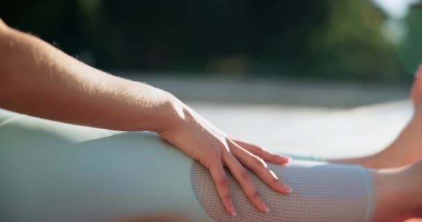 Kéz Láb Jógában Nyújtás Vagy Fitness Zen Edzés Testmozgás Vagy — Stock videók