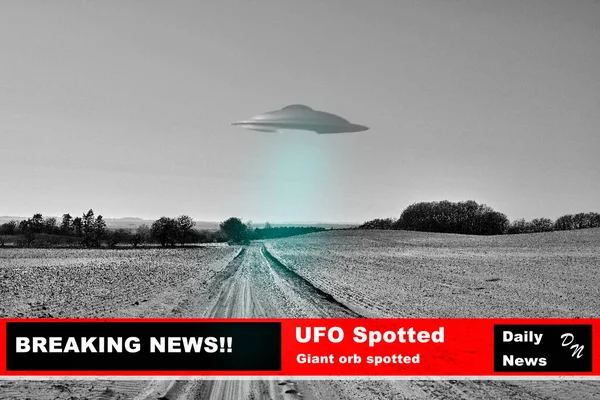 News Nature Broadcast Ufo Television Science Fiction Information Earth Sky — Stock Photo, Image