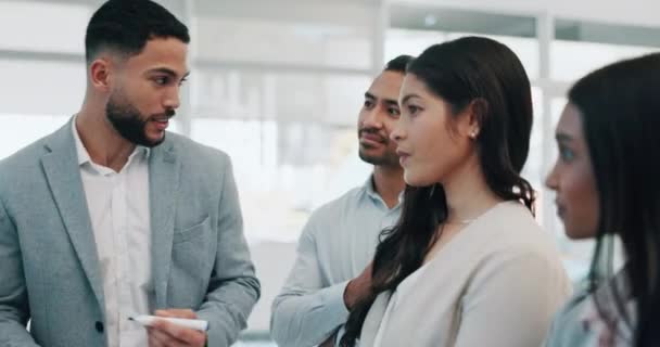 Forretningsmand High Five Bifald Tidsplanlægning Teamwork Eller Motivation Sammen Kontoret – Stock-video