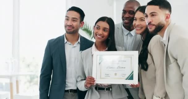 Empresários Mulher Certificado Escritório Apresentação Trabalho Equipe Para Desempenho Objetivo — Vídeo de Stock