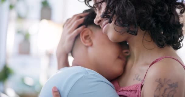 Câlin Maison Couple Gros Plan Avec Amour Soin Soutien Dans — Video