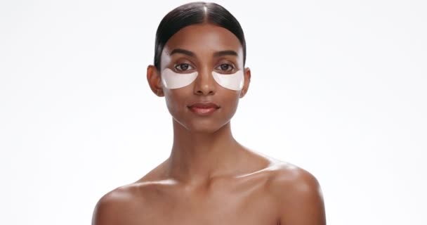 Topeng Mata Kecantikan Alami Dan Wajah Wanita Dengan Perawatan Kulit — Stok Video