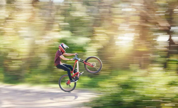 Blur Luft Och Människa Cykling Naturen Utbildning För Tävling Spår — Stockfoto