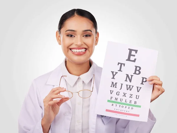Resim Gözlük Göz Testi Stüdyoda Bir Kadın Gözlükçüyle Görüş Görüş — Stok fotoğraf