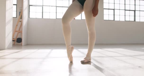 Ballet Chaussures Orteils Tendus Performance Danse Mouvement Entraînement Ballerine Femme — Video