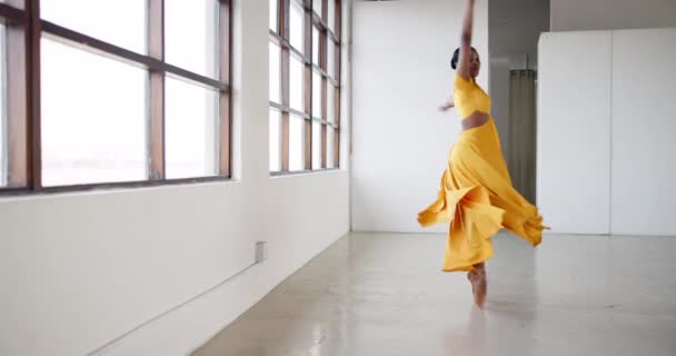 Tanz Ballett Und Eine Frau Für Die Performance Einem Kreativen — Stockvideo