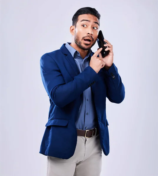 Parlando Occupato Uomo Una Telefonata Con Background Studio Affari Rete — Foto Stock