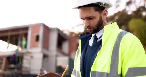 Ember Kültéri Építészet Ellenőrzőlista Projektmenedzsment Építési Ellenőrzés Városfejlesztés Vagy Város — Stock videók