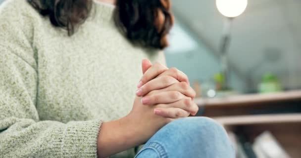 Angst Hænder Kvinde Rådgivningskontoret Hjælp Med Depression Frygt Eller Mental – Stock-video
