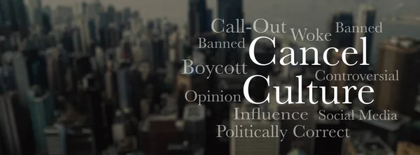 Cancel Culture Text City Social Media Opinion Silence Freedom Speech — Stock Photo, Image