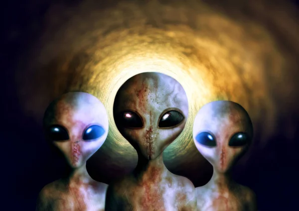 Alien Utomjordisk Eller Jord Invasion Från Yttre Rymden Futuristiska Fantasi — Stockfoto