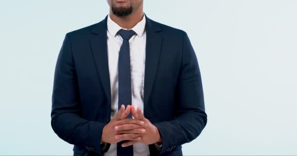 Корпоративный Ожидание Руки Делового Человека Студии Профессионального Менеджера Найма Карьера — стоковое видео