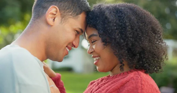 Hug Outdoor Couple Love Smile Bonding Quality Time Romance Support — Stock Photo, Image