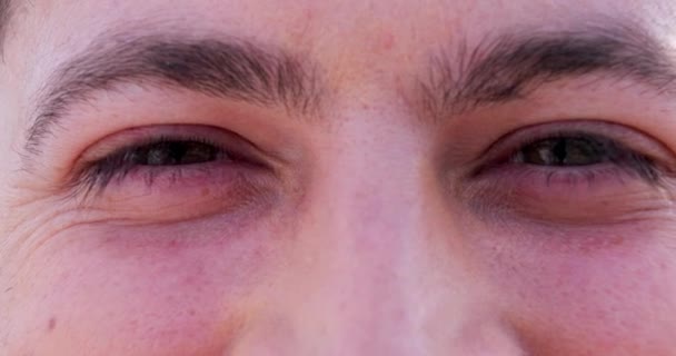 Ojos Visión Retrato Del Hombre Con Conciencia Salud Óptica Bienestar — Vídeos de Stock