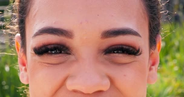 Oči Kosmetické Portrét Ženy Optickým Zdravím Pro Make Půvab Nebo — Stock video