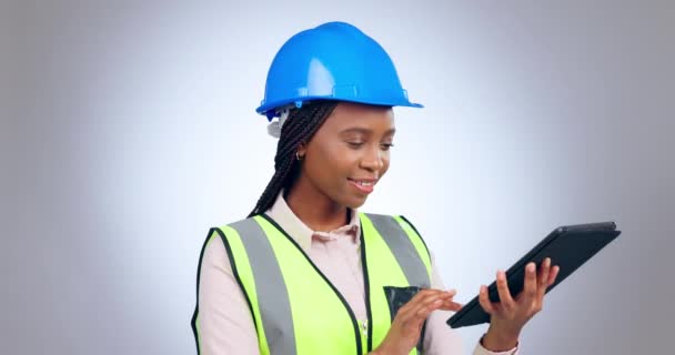 Kadın Inşaat Mühendislik Firması Proje Yönetimi Endüstriyel Gelişim Gri Arka — Stok video