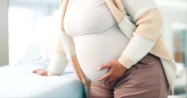 Έγκυος Οσφυαλγία Και Στομάχι Γυναίκας Στο Νοσοκομείο Για Συμβουλευτική Τοκετό — Αρχείο Βίντεο