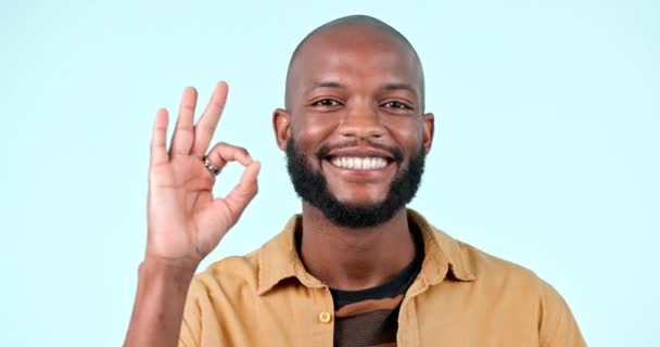 Mano Retrato Del Hombre Con Gracias Emoji Feliz Retroalimentación Sobre — Vídeo de stock