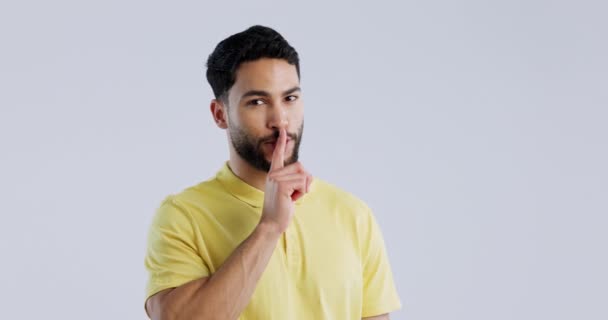 Rahasia Pria Dan Wajah Studio Untuk Tanda Privasi Penjualan Misteri — Stok Video
