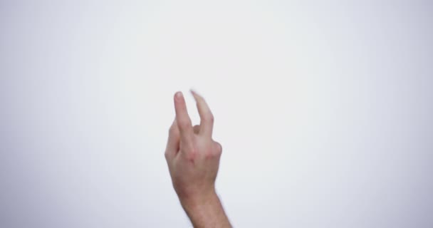 Hand Counting Person Studio Mockup Space Education Learning Sign Language — Stock Video
