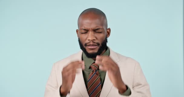 Adamı Siyahi Adam Stüdyoda Şirket Işi Akıl Sağlığı Yüzünden Acı — Stok video
