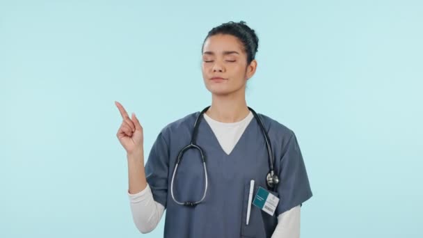 Enfermeiro Médico Apresentação Informações Sobre Cuidados Saúde Lista Clínica Apoio — Vídeo de Stock