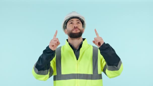Studio Architekt Stavební Pracovník Nebo Šťastný Muž Ukazující Inženýrský Design — Stock video