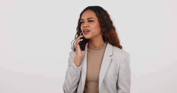 Glitch Mujer Llamada Telefónica Con Error Red Mala Conexión Internet — Vídeos de Stock