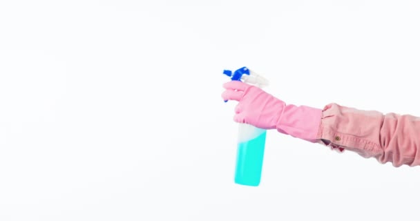 Mano Pulizia Persona Con Spray Sapone Bottiglia Disinfettare Come Lavori — Video Stock