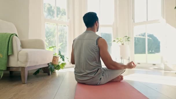 Yoga Meditation Rygg Och Koppla Person Meditera För Andlig Healing — Stockvideo