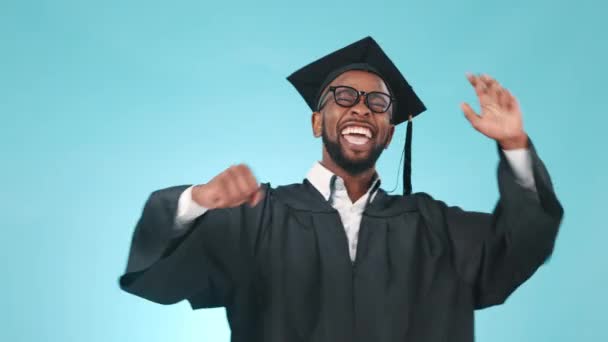 Mezuniyet Dans Kutlaması Eğitim Üniversite Üniversite Hedefli Mutlu Öğrenci Gülümse — Stok video