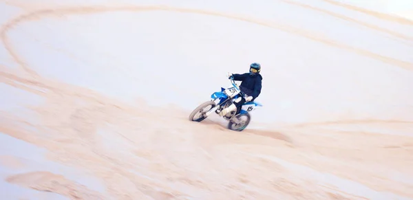 Дія Пустеля Людина Велосипеді Їзди Велосипеді Екстремальний Спорт Адреналін Відпустці — стокове фото