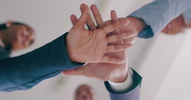 Geschäftsleute Hände Zusammen Und Teamwork Unterstützung Oder Zusammenarbeit Für Finanzielle — Stockvideo