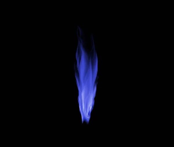 テクスチャ パターン 燃えるエネルギーで黒い背景の青い炎 熱そしてライト 暗い壁紙の設計 化学爆発または火災 熱力または地獄で隔離される火 燃料またはフレア — ストック写真