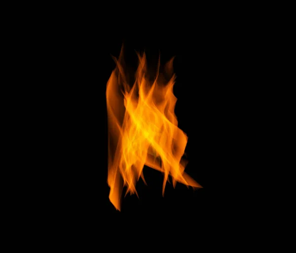Orange Fire Gas Flame Black Background Texture Pattern Burning Energy — Stock Photo, Image