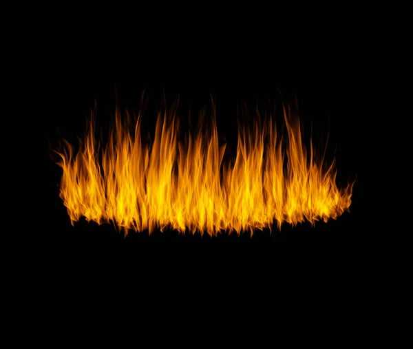 Orange Flame Heat Light Black Background Texture Pattern Burning Energy — Stock Photo, Image