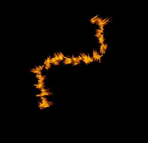 Fire Burning Orange Flame Black Background Inferno Power Mockup Space — Stock Photo, Image