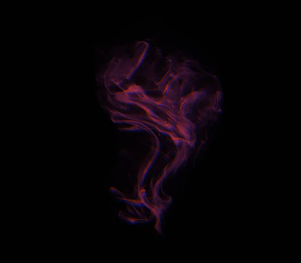 Smoke, shadow and red fog with vapor, incense and creative art with studio and swirl. Colorful, neon puff and black background isolated with steam effect, cloud and magic mist of aura in the air.