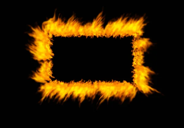 Rectangle Flame Heat Black Background Color Texture Pattern Burning Energy — Stock Photo, Image