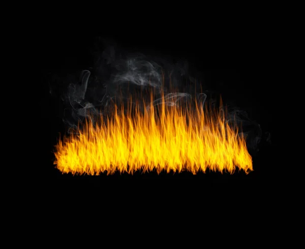 Füst Láng Fekete Háttér Textúra Minta Égő Fény Energia Tűzvonal — Stock Fotó